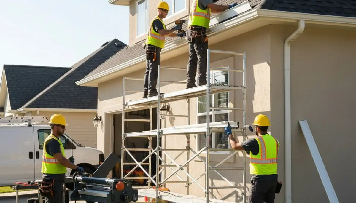 Houston, TX gutter installation by FX Remodeling & Exteriors for reliable rainwater drainage protection