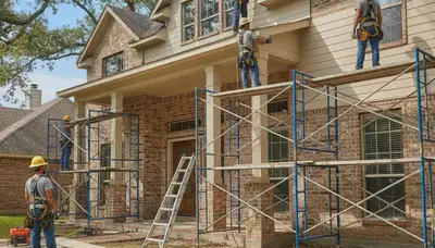 Siding contractor in Houston, TX installing durable exterior siding for a home