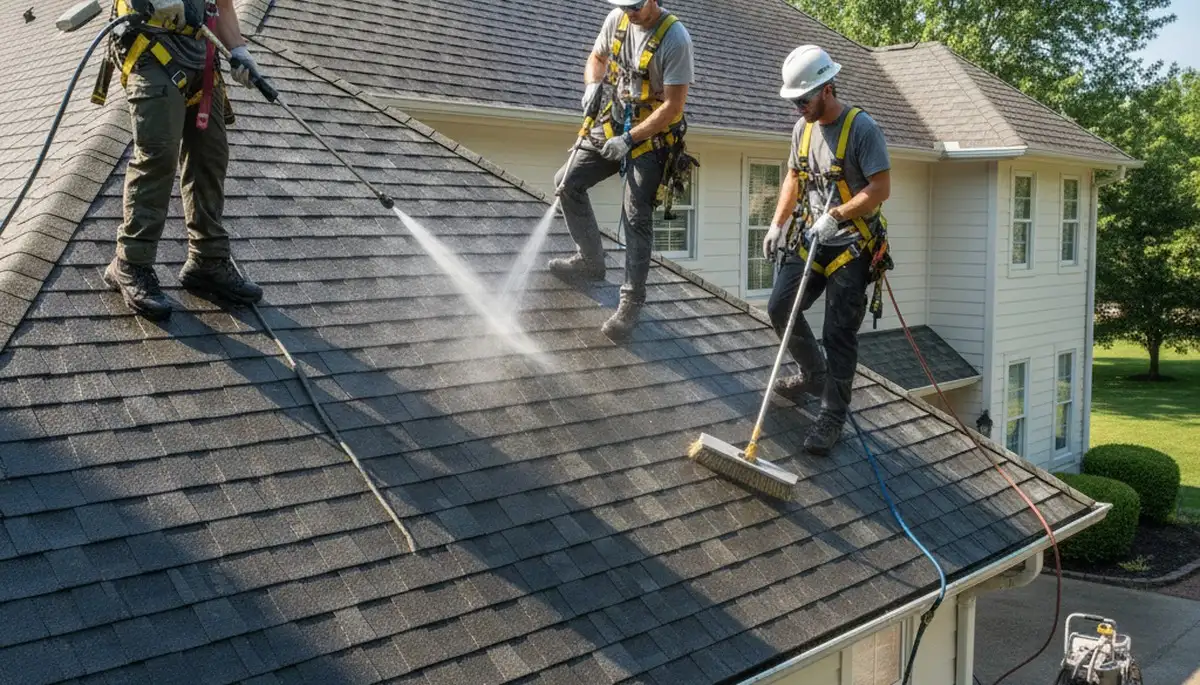 Houston, TX siding and roof cleaning by FX Remodeling & Exteriors for algae and grime removal