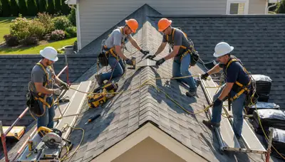 Houston, TX roofing and siding repair team from FX Remodeling & Exteriors on a service call