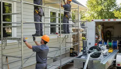 Houston seamless gutters installed on a home exterior for improved drainage protection